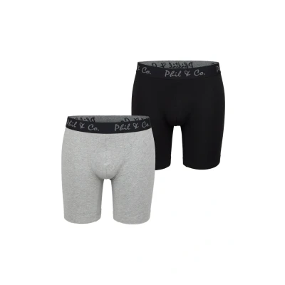 Abbildung von Phil &amp; Co. Berlin 2PACK Panties, Herren, Größe: Medium, Black grey melange