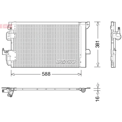 Abbildung von DENSO DCN20007 Klimakondensator mit Trockner 588x381x16 R 134a 588 OPEL: Astra G Caravan, Coupe, CC