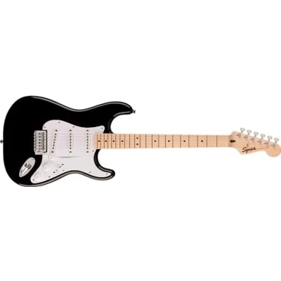 Abbildung von Squier by Fender Sonic Stratocaster, E Gitarre, Ahorngriffbrett, Weiße Schlagplatte, Schwarz