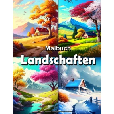 Abbildung von Landschaften Malbuch Erwachsene Vier Jahreszeiten: Feiern Sie die Schönheit der Natur mit dem Anti Stress und Entspannungs „Landschaften“.