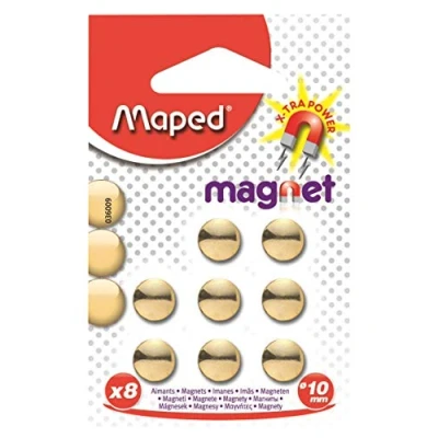 Abbildung von Maped 036009 Blister, 8 Magnete Ø 10 mm gold