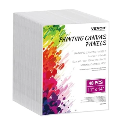 Abbildung von VEVOR Leinwandtafeln Leinwände 48 Stk. 280x355mm Malerleinwand Weiß Ölmalerei