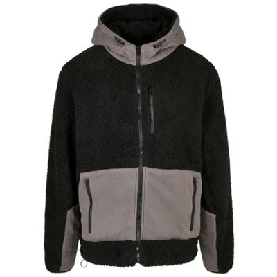 Abbildung von Urban Classics Herren Hooded Sherpa Fleecejacke, Herren, Größe: Small, Black/asphalt