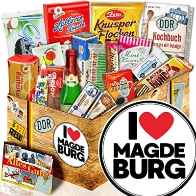 Abbildung von I love Magdeburg/Magdeburg Geschenk Paar/Süßes Kultset DDR