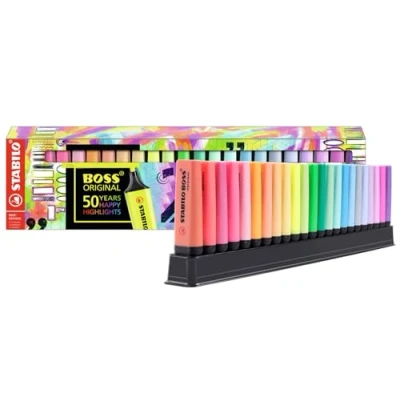 Abbildung von Textmarker STABILO BOSS ORIGINAL 23er Tischset mit 9 Leuchtfarben &amp; 14 Pastellfarben
