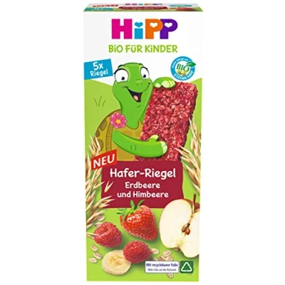 Abbildung von HiPP Bio für Kinder Hafer Riegel, Erdbeere und Himbeere, 8 x (5 20g)