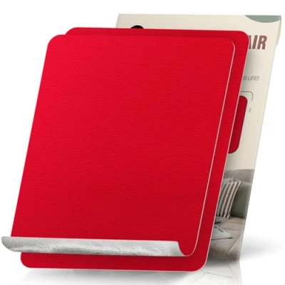 Abbildung von OAZ Flicken Selbstklebend Stoff, 23 x 28 cm 2 Stück Leinwand Stoff Selbstklebend, Rot, Wasserdichtes für Sofa Zelt Möbel Autositz Liege