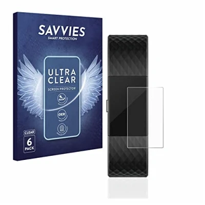 Abbildung von Savvies 6 Stück Schutzfolie für Fitbit Charge 2 Displayschutz Folie Ultra Transparent