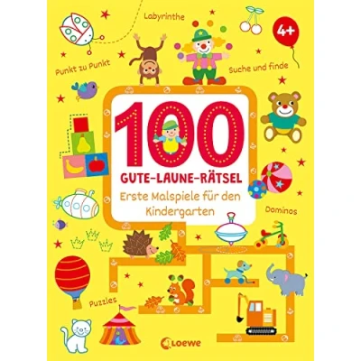 Abbildung von 100 Gute Laune Rätsel Erste Malspiele für den Kindergarten: Lernspiel Sammlung zum Rätseln und Malen Kinder ab 4 Jahren