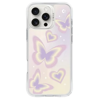 Abbildung von CYRILL von Spigen UltraSheer Mag Muster Hülle Kompatibel mit iPhone 16 Pro (2024) Purple Butterflies