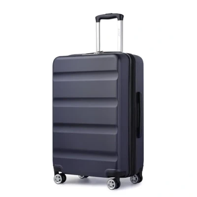 Abbildung von KONO Koffer Trolley Mittelgroßer Erweiterbares Hartschalenkoffer Leicht Reisekoffer mit TSA Schloss und 4 stabile Spinnrollen L 65x43.5x25cm, Blau