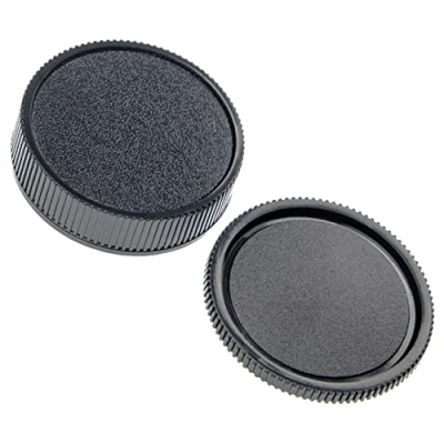 Abbildung von vhbw Objektivdeckel Set kompatibel mit Carl Zeiss JENA Flektogon 2.4/35 mm Objektiven Front und Rückdeckel, Kunststoff, Schwarz