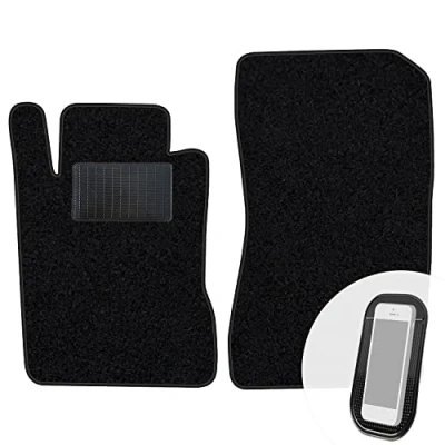 Abbildung von moto MOLTICO Vorne Fußmatten Auto Velours Autoteppiche Schwarz Automatten Set 2 teilig passend für Mercedes Benz CLS W219 2004 2010