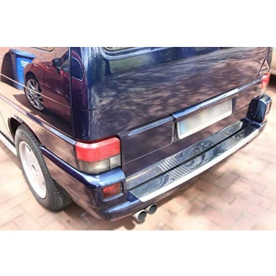 Abbildung von Ladekantenschutz Edelstahl CHROM kompatibel für VW T4 FACELIFT 1996 2003 mit Abkantung premium Qualität von RECAMBO