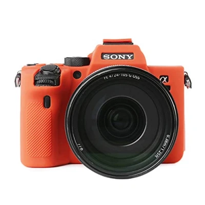 Abbildung von kinokoo Silikonhülle für Sony A7RM4 Schutzhülle A7R IV ILCE 7RM4 （Orange）