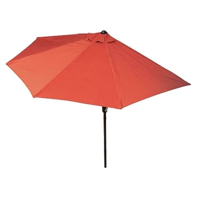Abbildung von EASYmaxx Sonnenschirm halbrund 270 x 140 235 cm für Balkon und Terrasse passgenau Wände mit praktischer Handkurbel Sonnenschutz UV Schutz 40+ spendet Schatten