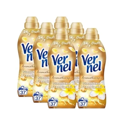 Abbildung von Vernel Aromatherapie Sinnliche Frangipani 6 x 37 WL (222 WL) Weichspüler (Spar Pack, [6 St. mit ätherischen Ölen)