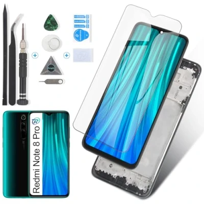 Abbildung von RongZy für Xiaomi Redmi Note 8 Pro M1906G7G LCD Bildschirmersatz Touchscreen Digitalisierer Display mit Werkzeugen (Einzel SIM,Schwarz)