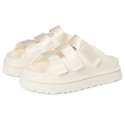 Abbildung von UGG Goldenglow Slide Pantolette hoch offwhite, Damen, Größe: 41, Off white Lederimitat/textil