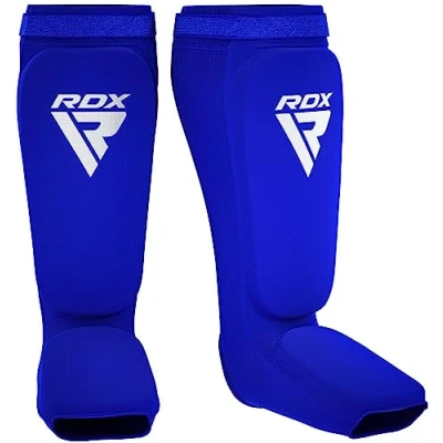 Abbildung von RDX Schienbeinschoner Kickboxen, Schienbeinschützer Thaiboxen Kampfsport Muay Thai MMA Spannschützer, Schienbeinschutz Polster Shin Guard Sparring, Herren Damen Fußschutz Kick Boxing Ausrüstung