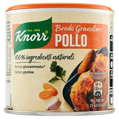 Abbildung von 3x Knorr Brodo Granulare Pollo 100% Ingredienti Naturali granulierte Hühnerbrühe 135g Geschmack für Ihre Gerichte Gluten frei laktosefrei Italienische Brühe Natürliche Zutaten