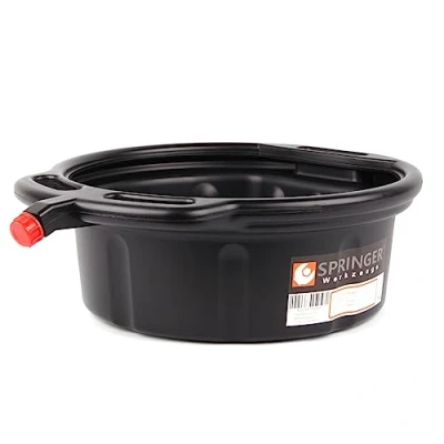 Abbildung von Springer Werkzeuge Ölauffangwanne Öl Auffangwanne mit Ausgießer, 16 l, Durchmesser: 480 mm, Höhe: 170 Material: HDPE