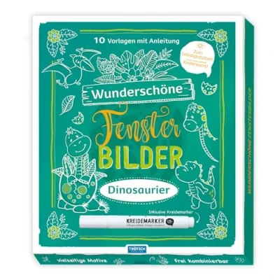 Abbildung von Trötsch Wunderschöne Fensterbilder mit Kreidemarker Mappe Vorlagen und Dinosaurier: Fensterbilderbuch Beschäftigungsbuch: ... Vorlagenmappe Fensterdeko