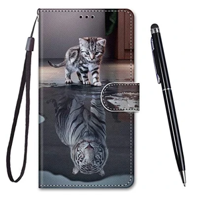 Abbildung von Toucasa für iPhone XR Hülle, Handyhülle XR,Premium Brieftasche PU Leder Flip [Kreativ Gemalt] Stoßfeste Case Handytasche Klapphülle Apple (6,1 Zoll),Katzentiger