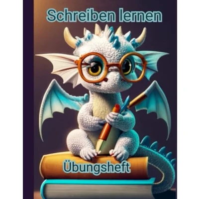 Abbildung von Schreiben lernen Übungsheft ab 5 Jahren: Schreiben, lesen, nachzeichnen, malen, ausmalen, Schulheft, 1. Klasse, Vorschule