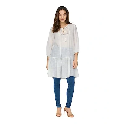 Abbildung von ONLY Spitzenverziertes Freizeitkleid, Damen, Größe: Medium, Cloud dancer