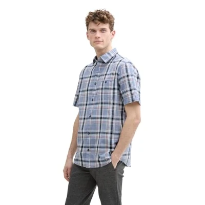 Abbildung von TOM Tailor Checked Shirt Hemd blue, Herren, Größe: Large, Blue