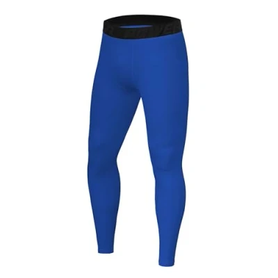 Abbildung von PowerLayer Herren Leggings, Kompressionshose, Sporthose, Lang Leuchtend Blau, S