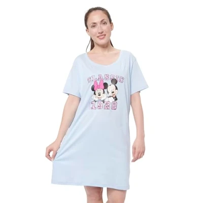 Abbildung von Disney Minnie Mouse Kurzarm Nachtwäsche Shirt, Damen, Größe: Medium, Blau