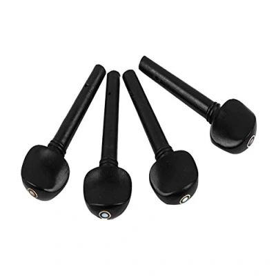 Abbildung von Dilwe 4 Stück Violine Tuning Pegs, Ebenholz Stimmwirbel Endpin Set für 4/4