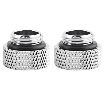 Abbildung von Richer R 2 pcs Wasserkühlung G1 / 4 Schrauben, Kupfer Gewinde Männlich zu Weiblich Extender Fitting Adapter Schraubensitz Stücke Set,für Computer silberig(7mm)