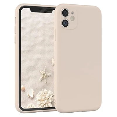 Abbildung von EAZY Case Silikonhülle für iPhone 11 Hülle Silikon Beige weich stoßfeste Handyhülle Schutzhülle mit Kameraschutz Dünn Premium Schutz Cover TPU Phone Bumper in Taupe