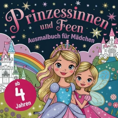 Abbildung von Prinzessinnen und Feen Malbuch für Mädchen ab 4 Jahren mit 50 Zauberhaften Ausmalbildern