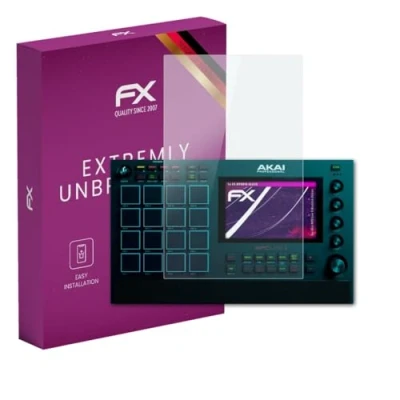 Abbildung von atFoliX Glasfolie kompatibel mit Akai MPC Live II Beatclub Edition Panzerfolie, 9H Hybrid Glass FX Schutzpanzer Folie