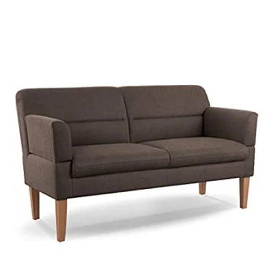 Abbildung von CAVADORE 2,5 Sitzer Küchensofa Kira / Sitzbank für Küche, Esszimmer oder Wohnküche inkl. Armteilverstellung Leichte Fleckenentfernung dank Soft Clean 168 x 94 81 Flachgewebe: Braun