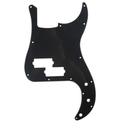 Abbildung von Musiclily 13 Löcher Precision Bass Pickguard P Schlagbrett für 4 Saiter Fender American/Mexican Standard Bass,1 lagig Schwarz