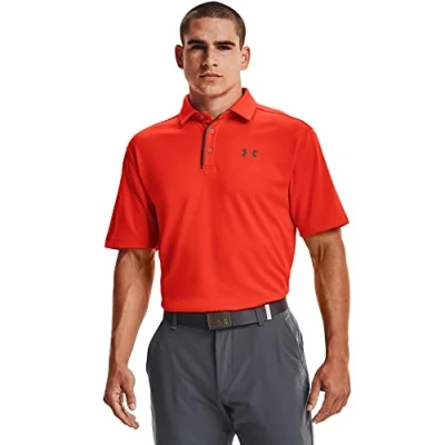 Abbildung von Under Armour Herren Tech Golf Polo Hemd, Phoenix Fire (296)/Pitch Gray, XX Large