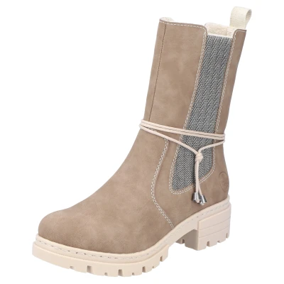 Abbildung von Rieker Plateaustiefelette, Damen, Größe: 43, Beige Schuhe