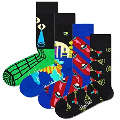 Abbildung von Happy Socks 4P At The Diner Gift Box Schwarz Baumwolle Gr 41/46