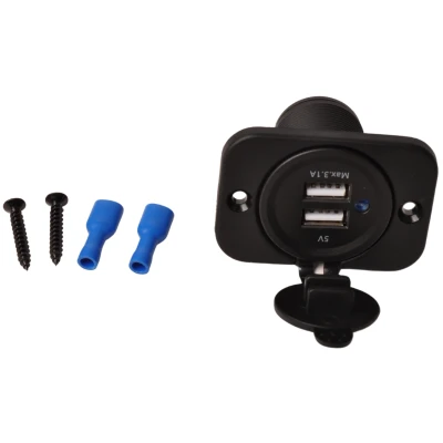 Abbildung von USB Steckdose 12V/24V (zweifach) Aanhangwagendirect Anhängershop