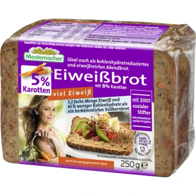 Abbildung von Mestemacher High Protein Eiweißbrot mit Karotten