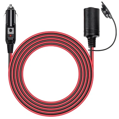 Abbildung von GUNGY 3.6 Meter KFZ Verlängerungskabel Zigarettenanzünder Stecker Buchse Verlängerung 16AWG Kabel Wasserdicht mit 15A Sicherung für Auto Wohnmobil 12V/24V Strom Geräte Steckdose Adapter