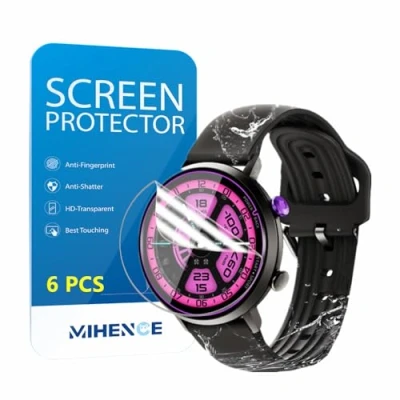 Abbildung von MIHENCE Schutzfolie Kompatibel für OUKITLE BT60 Smartwatch, TPU HD Displayschutzfolie [ 6 Stück ]