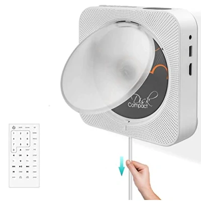 Abbildung von Adirigo Tragbarer DVD / CD Player mit Bluetooth, integrierter HiFi Lautsprecher zur Wandmontage, Home Audio Boombox Fernbedienung, HDMI für TV Anschluss, FM Radio, USB Kinder
