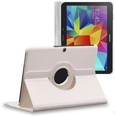Abbildung von ebestStar Hülle für Samsung Galaxy Tab 4 10.1 SM T530, T533 T531 T535, Drehbar Schutzhülle, PU Lederhülle, Rotierende Ständer Etui, Rotating Case Cover, Weiss