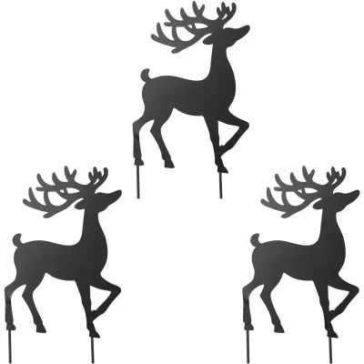 Abbildung von Creativ deco Weihnachtsfigur Weihnachtsdeko (3 St), Hirsch zum Stecken